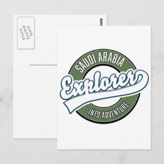 Postal explorador de Arabia Saudita en el logotipo de ave
