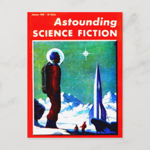 Postal Explorador de espacio vintage y envío de cohetes