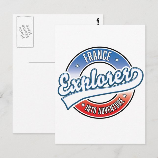 Postal explorador de Francia en aventura (Anverso / Reverso)