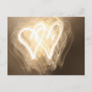 Postal Explorando la luz: corazones
