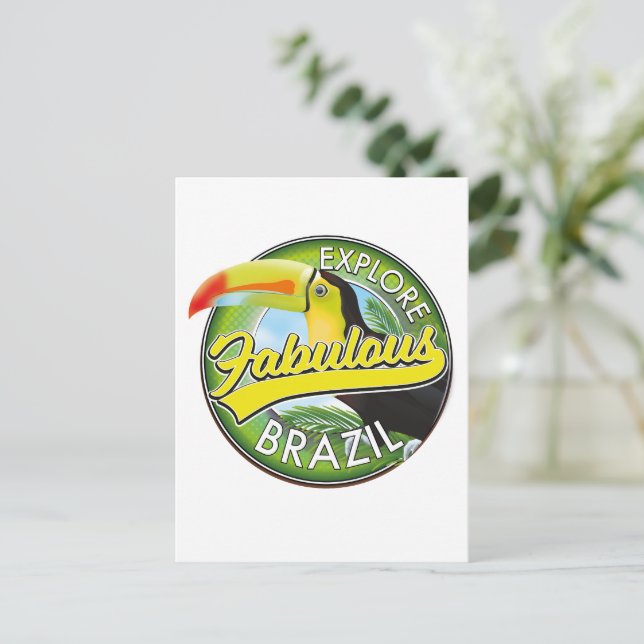 Postal Explorar el magnífico logotipo de Brasil (Anverso de pie)