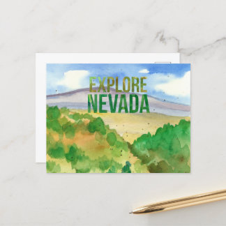 Postal Explorar Nevada Desert Paisaje Montaña Púrpura