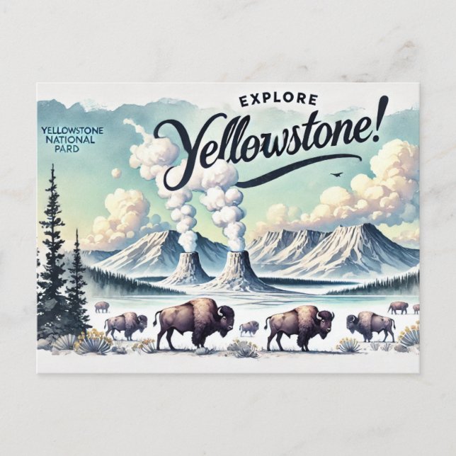 Postal Explorar Yellowstone (Anverso)