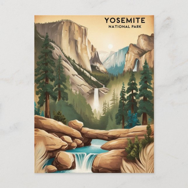 Postal Explore el Parque Nacional Yosemite: El majestuoso (Anverso)