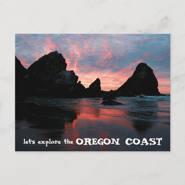 Postal Explore la playa de Oregon Coast Sunrise Harris (Anverso)