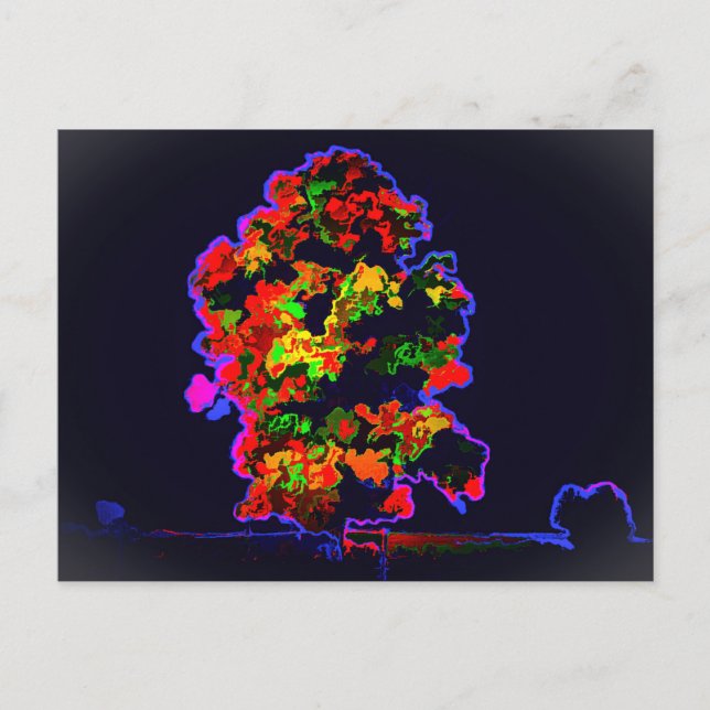 Postal Explosión de árbol neón (Anverso)