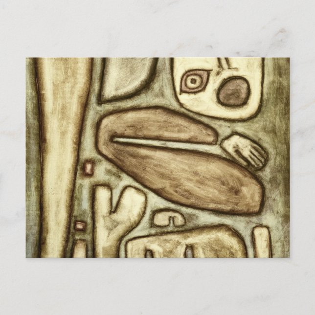 Postal Explosión de miedo, 1939, por Paul Klee (Anverso)