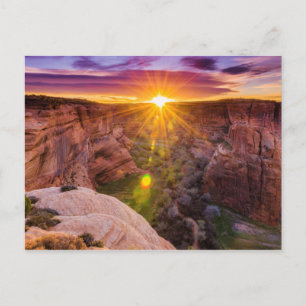 Postal Explosión de sol en Canyon de Chelly, AZ