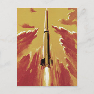 Postal Explosión Retro fuera del cohete