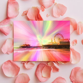 Postal Explosión rosa del muelle de Santa Mónica