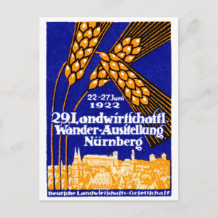 Postal Exposición agrícola 1922 de Nuremberg