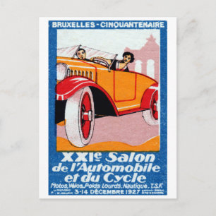 Postal Exposición Automotriz de Bruselas de 1927