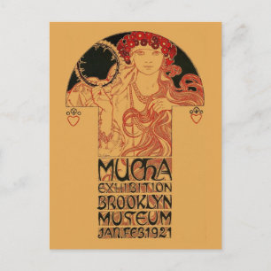 Postal Exposición de arte del Museo de Brooklyn de Mucha