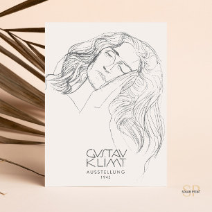 Postal Exposición de dibujos de retrato femenino Gustav K