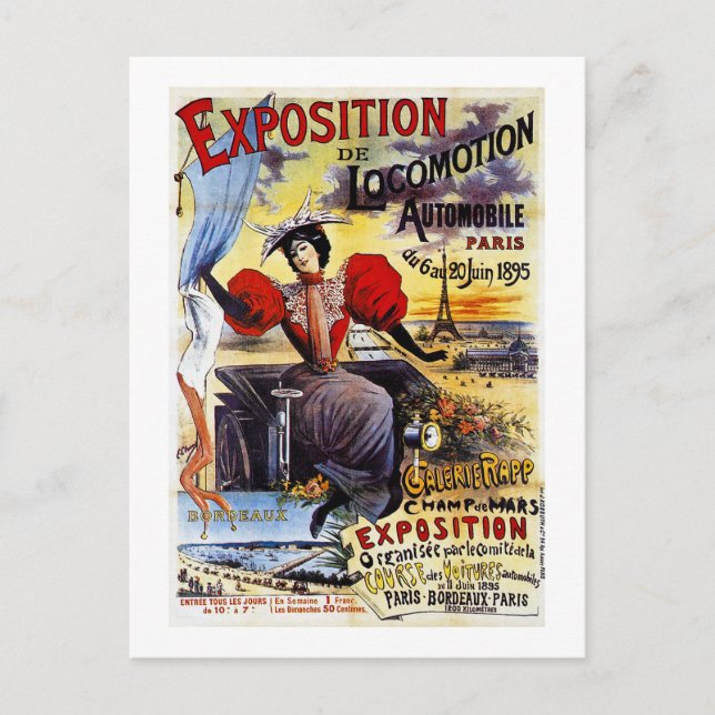 Postal Exposición de Locomoción 1895 - París - Viñeta (Anverso)