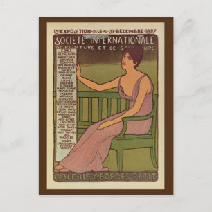 Postal Exposición de pintura internacional de época París