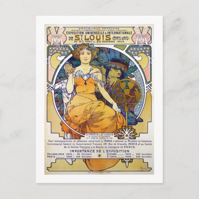 Postal Exposición de St. Louis, Mucha (Anverso)