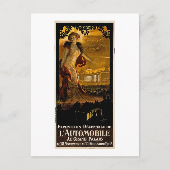 Postal Exposición Decnale De L' Automobile - 1907 (Anverso)