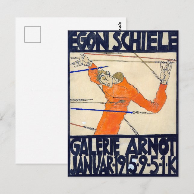 Postal Exposición en la Galería Arnot | Egon Schiele | (Anverso / Reverso)