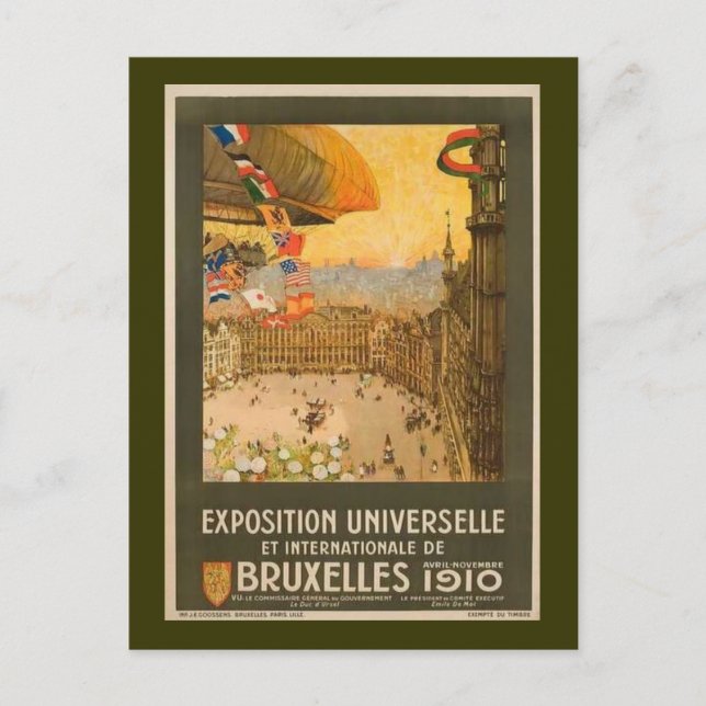 Postal Exposición Vintage de Bruselas (Anverso)