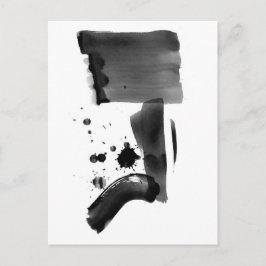 Postal Expressionismo abstracto blanco negro