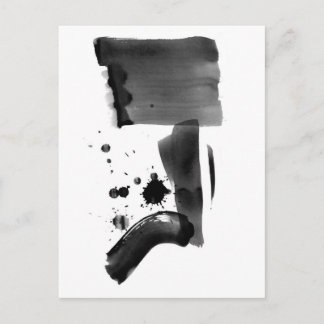 Postal Expressionismo abstracto blanco negro