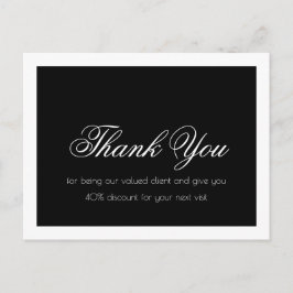 Postal Extensiones de Pestañas Simple Borde Negro Blanco