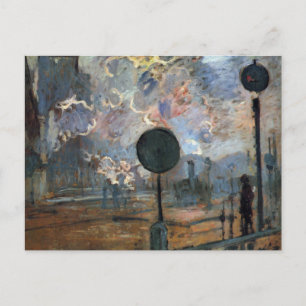 Postal Exterior de la Gare Saint-Lazare por Claude Monet