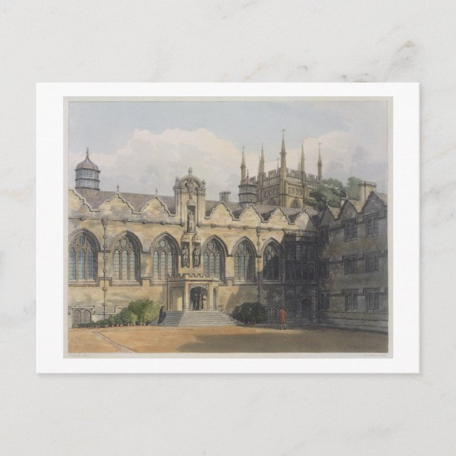 Postal Exterior del Oriel College, ilustracion del ' (Anverso)