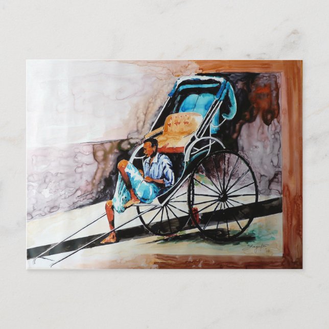 Postal extractor de rikshaw (Anverso)