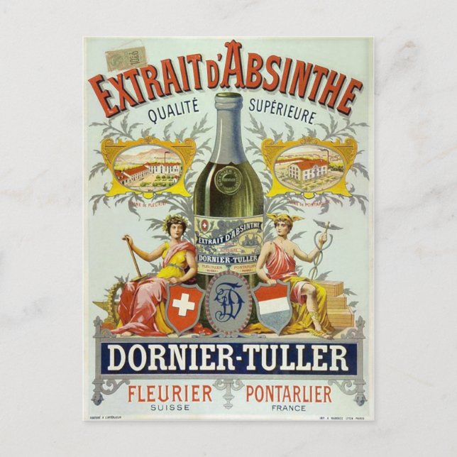 Postal Extrait d'Absinthe Poster Bella Artes (Anverso)