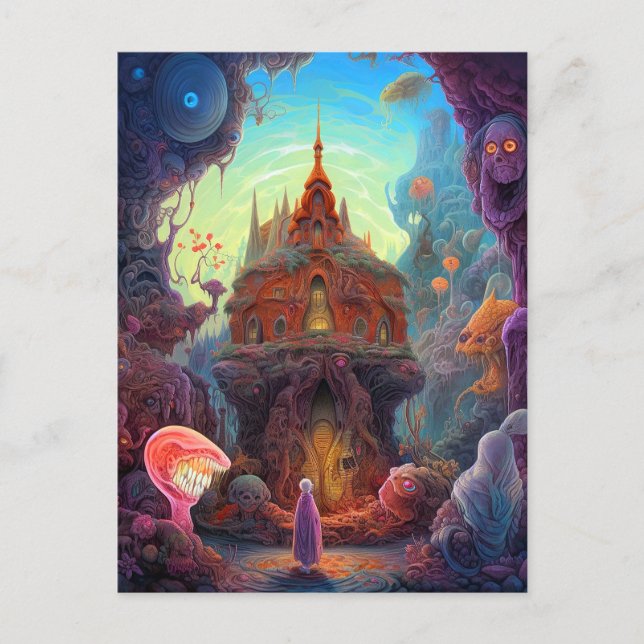 Postal Extraña Casa De Arte Surrealista (Anverso)