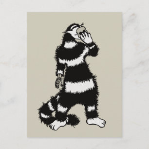 Postal Extraña Máscara De Cráneo De Gato Whimsical Gótica