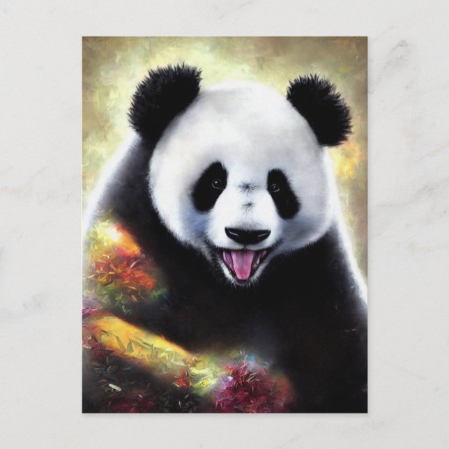 Postal Extraña Panda Bear AI Art (Anverso)