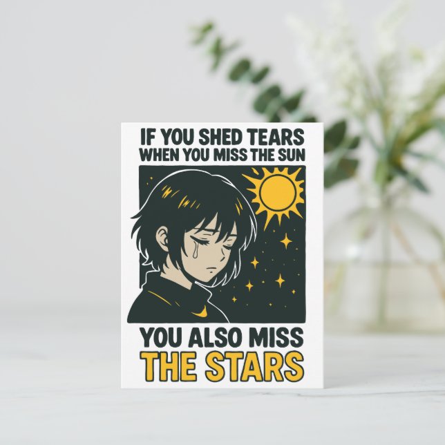 Postal Extrañar las estrellas (Anverso de pie)