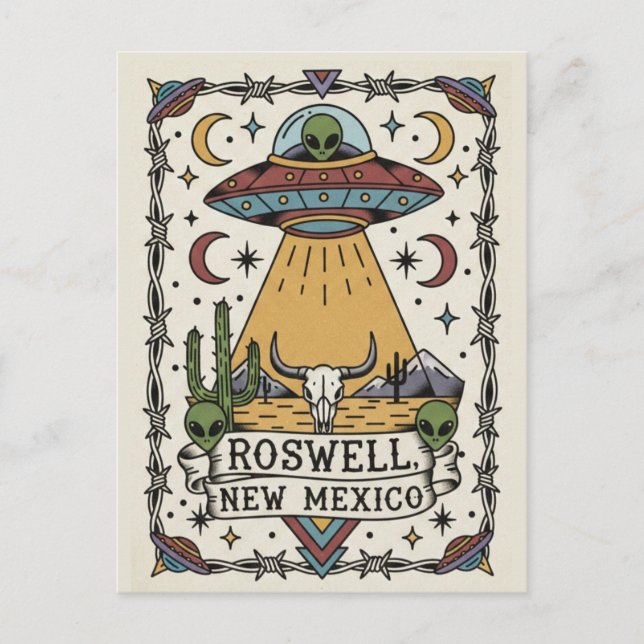 Postal Extranjero de Nuevo México Roswell (Anverso)