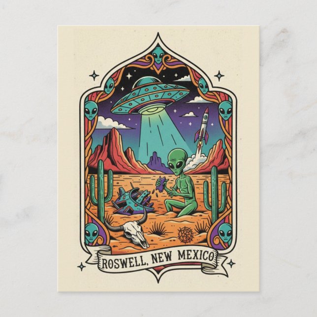 Postal Extranjero de Nuevo México Roswell (Anverso)