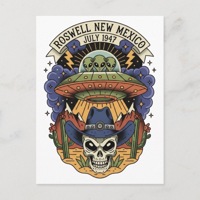 Postal Extranjero de Roswell Nuevo México (Anverso)
