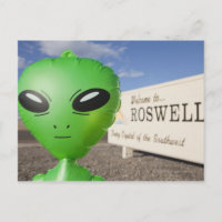 Extranjero inflable con Bienvenido a Roswell ingre