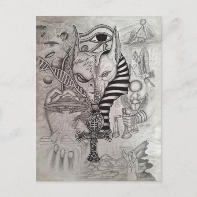 Postal Extranjeros antiguos, Anubis (Anverso)