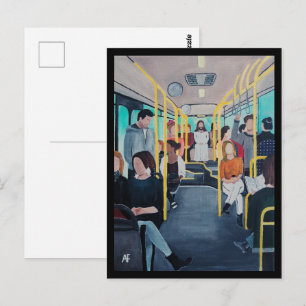 Postal Extraño en el autobús Pintura de Alfred Fox