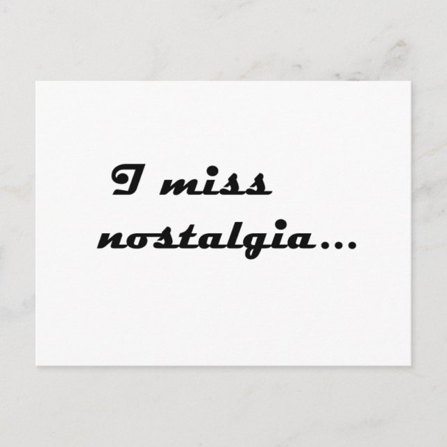 Postal Extraño la nostalgia (Anverso)