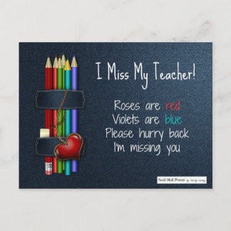 Postal Extraño poema para profesor de estudiante