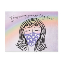 Extraño Tu Postcarta Cara Sonriente