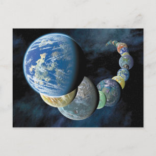 Postal Extraños Nuevos Mundos Montaje de Planetas Alienig