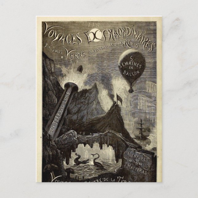 Postal Extraordinarios de viaje de Julio Verne (Anverso)