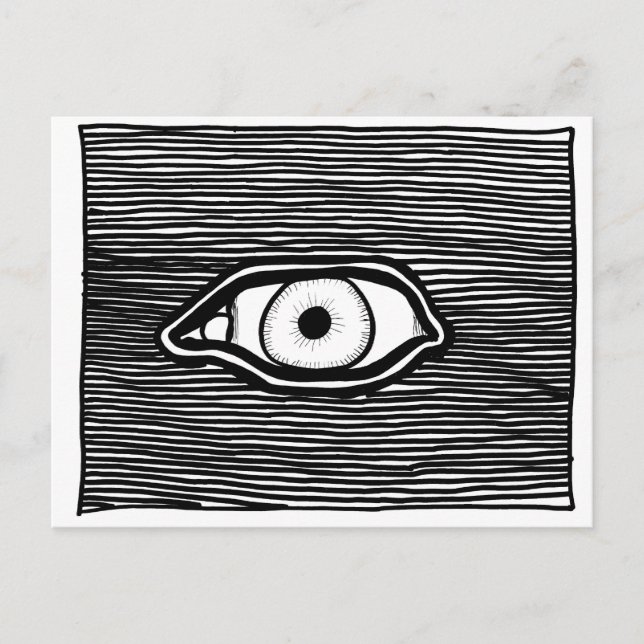 Postal 'Eye omnisciente de ParanormalPrints (Anverso)