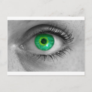 Postal Eye with green iris mira la macro de concepto del