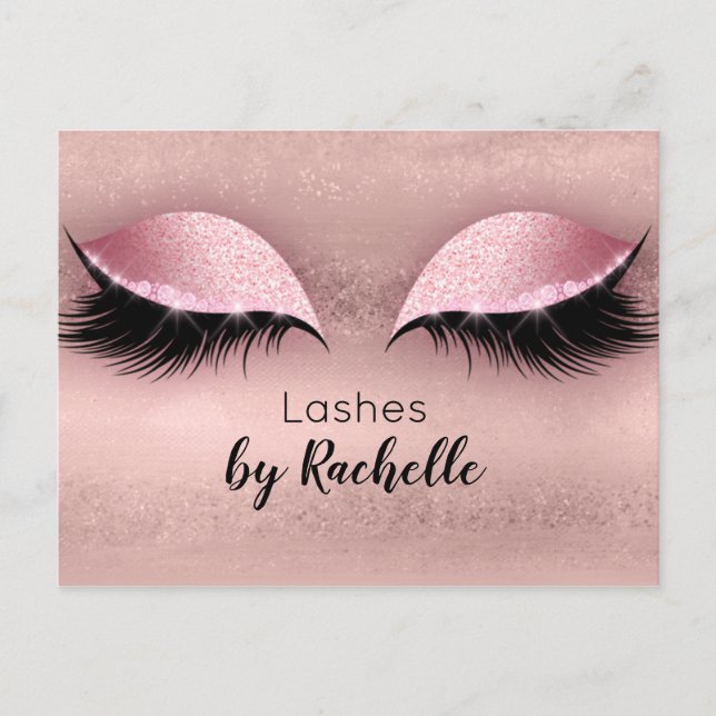 Postal Eyelash latigazos maquillar Rubor Pink (Anverso)