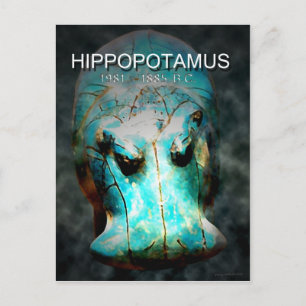 POSTAL EYGPTIAN BLUE HIPPO